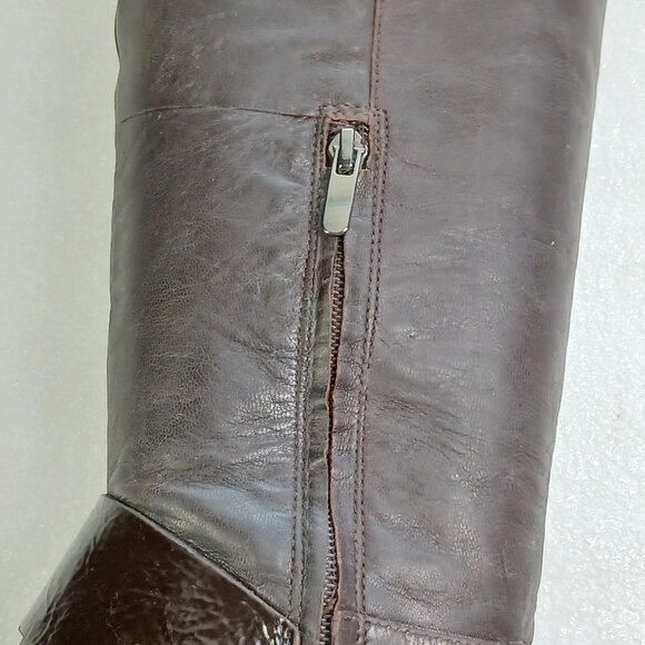 Gianni Bini Dark Brown Leather Knee High Stiletto Boots Women's 8 18¾" Shaft VG - Picture 12 of 15